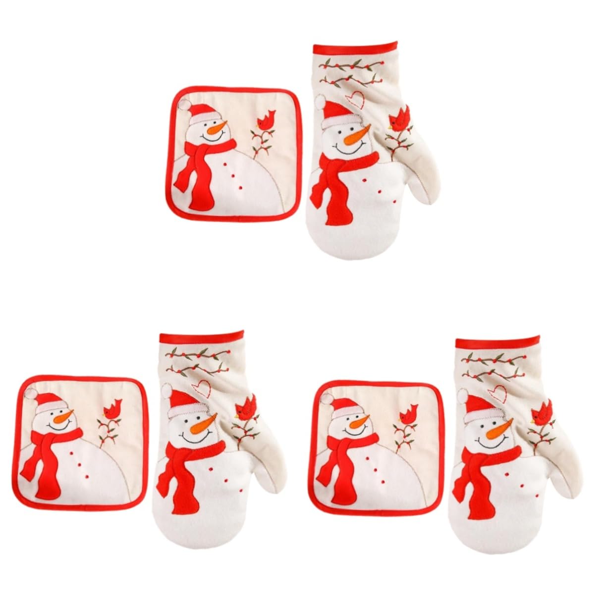 MAGICLULU 6 Unidades De Paquete De Mano Aislado Cocinar Guantes De Horno Guantes De Cocina Accesorios De Cocina Suministros De Navidad para Hornear Manoplas De