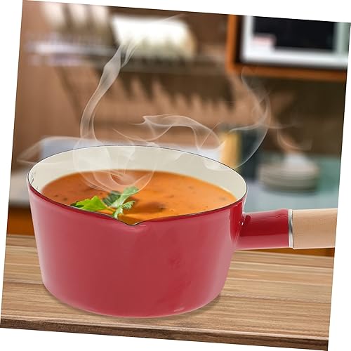 Miniatura 6 de Zerodeko Olla de leche pequeña de esmalte Calentador de queso Olla de leche para hervir olla calentador de mantequilla Sartén para fundir dulces
