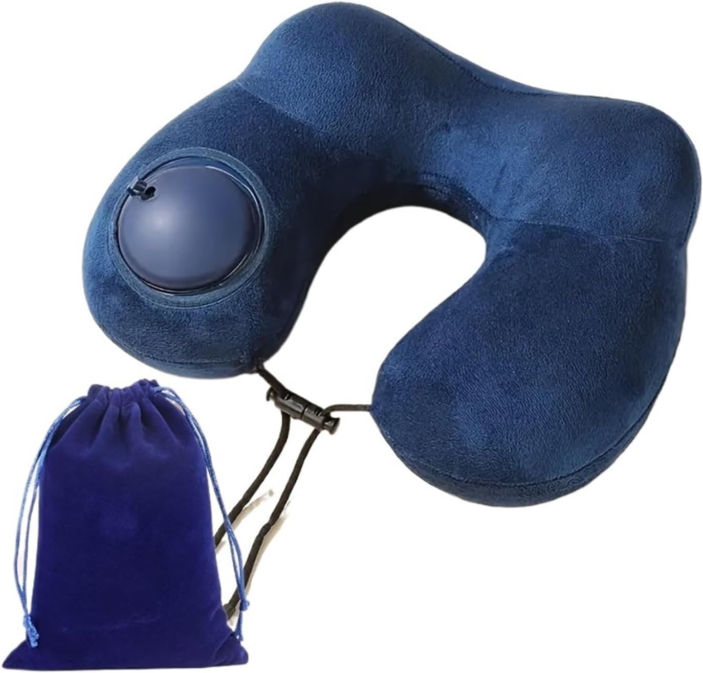 U-Shaped Inflatable Travel Pillow Portable Air Pillow Neck Support Cushion Comfortable Sleeping Pillow Press to inflate Pillow(Grey)