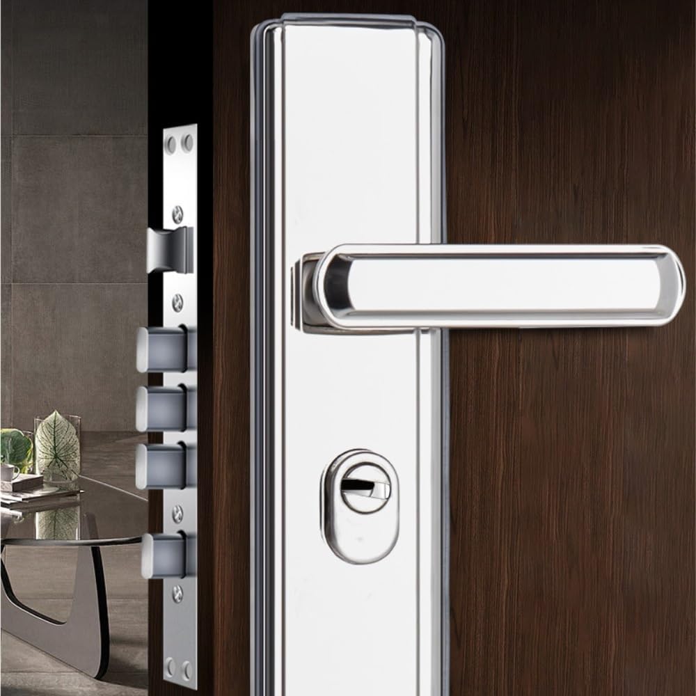 Door Knob Lock Door Handles Ideal for All Types of Internal Wooden Doors that Require Key Locking Security Theft with Key Doors Levers(Color1)