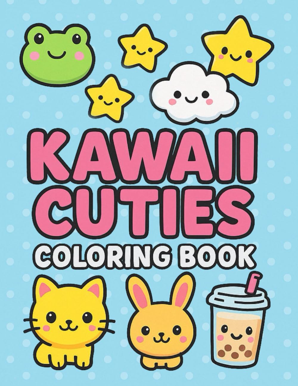 Kawaii Cuties Mega Coloring Book with Added White Pages to Prevent Marker Bleed 5o Adorable Images To Color