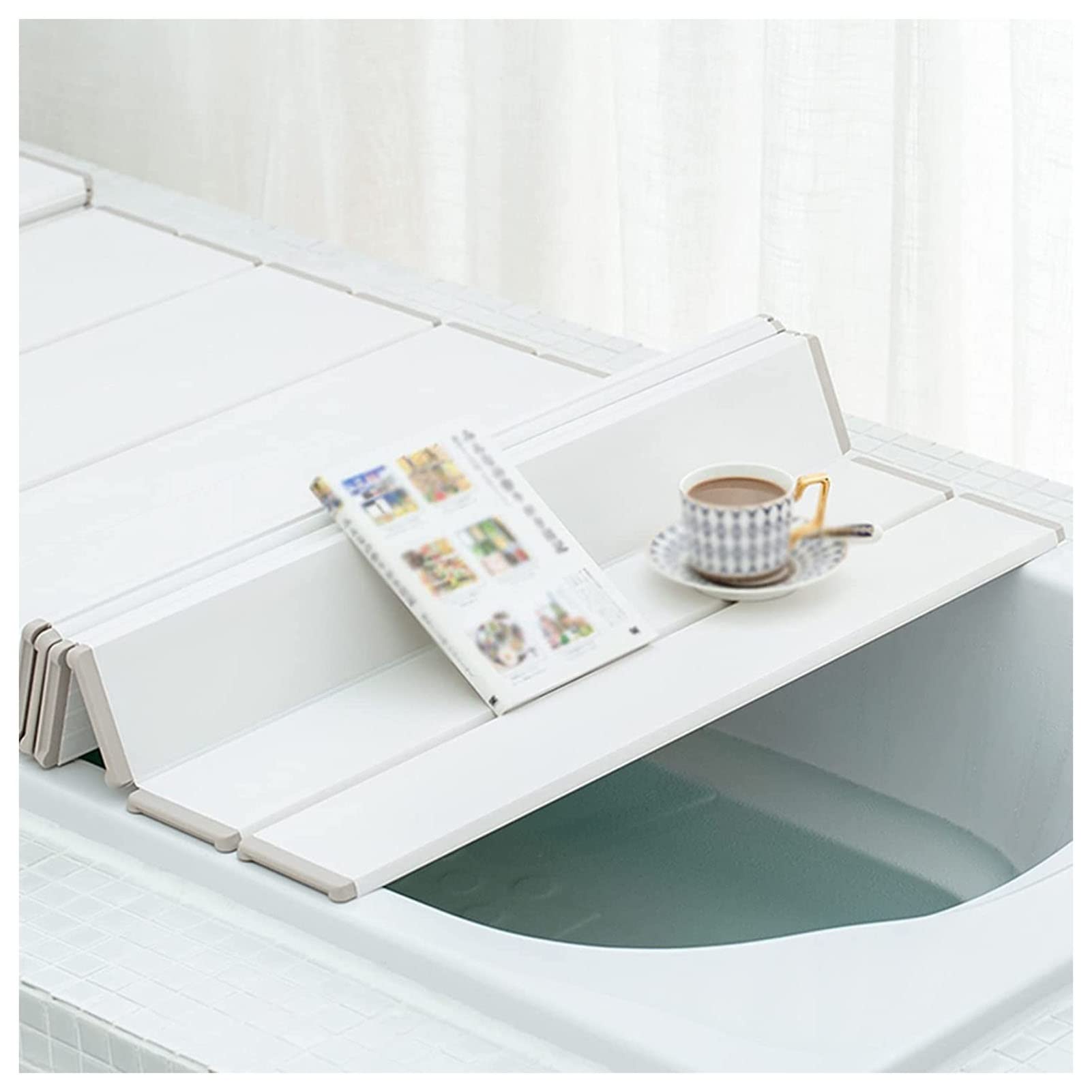 Couvercle de baignoire multifonction blanc pour un bain de lait relaxant et spa à la maison