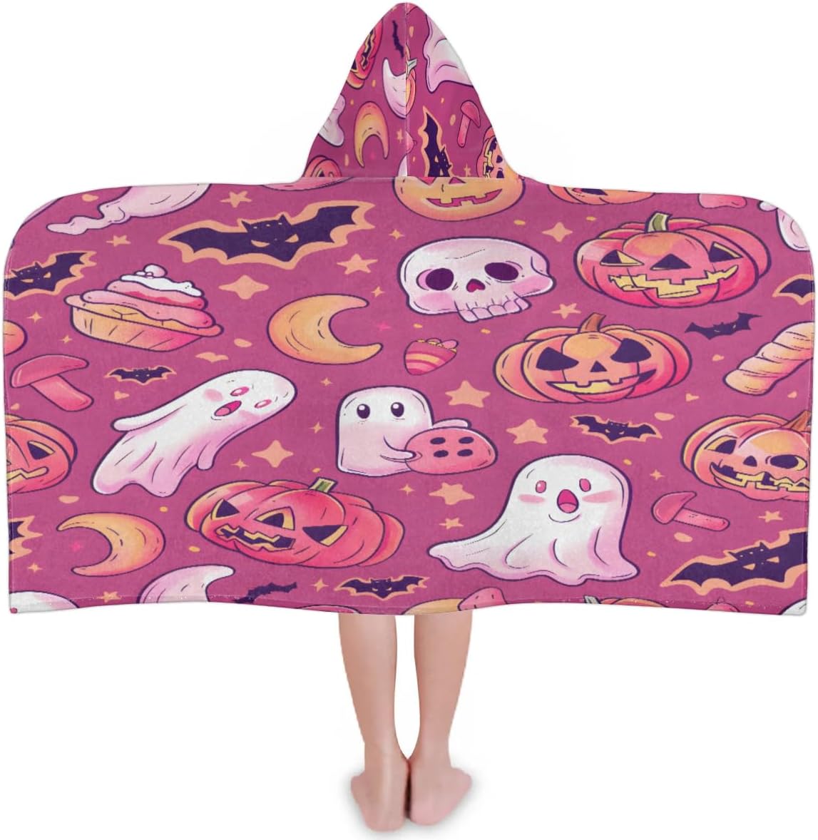 Pardick Halloween Festivals Kids Bath Towel Beach Towel with Hood Pool Cover Up for Girls Boys Soft Absorbent Hooded Bath Towel Toddler Towels for Beach, Pool