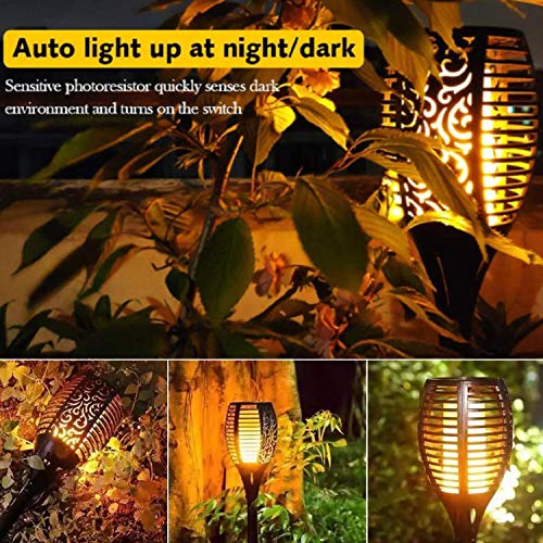 Himalayan Glow Solar Torch Lights, Ip65 Waterproof Flickering Flame, 96 Led Landscape Decoration Lighting Dusk To Dawn Outdoor Security Path Light For Garden Patio Driveway - 2 Pcs,Orange #TOP3