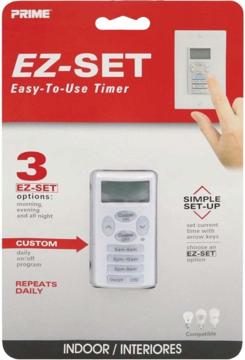 PRIME EZ Set 15-Amp Digital Residential Hardwired Countdown Lighting Timer