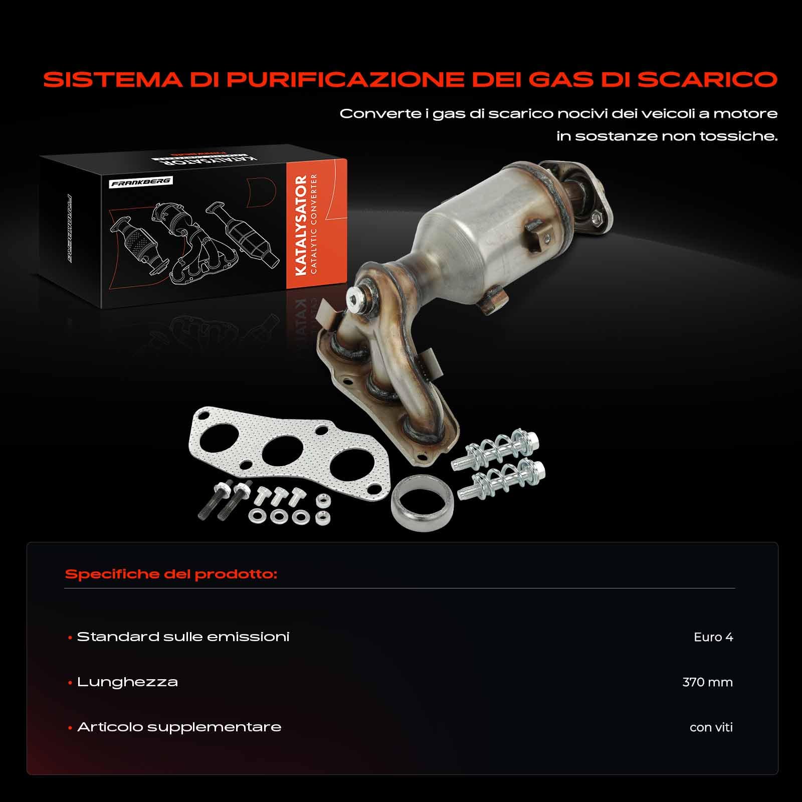 Frankberg Convertitore Catalitico Compatibile con C1 PM PN 1.0 Aygo B1 1.0 Replace# 0342K8,171400Q050 | Efficiente pulizia dei gas di scarico, sostituzione diretta, compatibile con Toyota