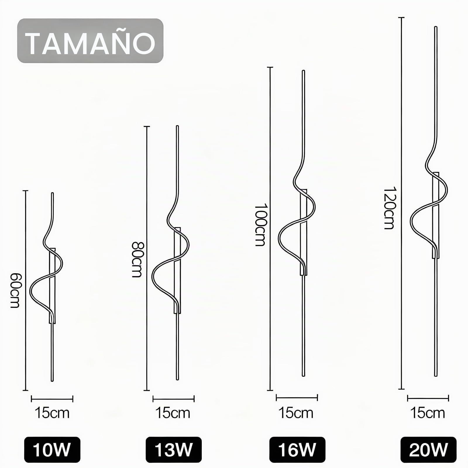 Aplique pared con Control Remoto,100CM/16W/2000LM Lampara Led