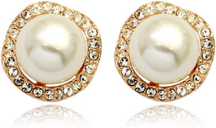 Clip On Pearl Earrings with Art Vintage Wedding Style - Cream Pearls