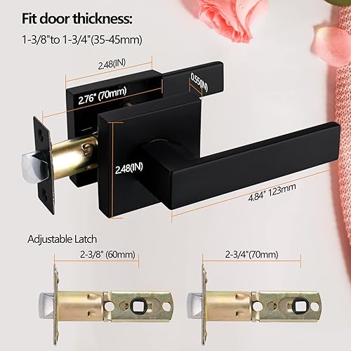 Miniatura 3 de NEWBANG Manija de palanca de puerta sólida con acabado negro mate