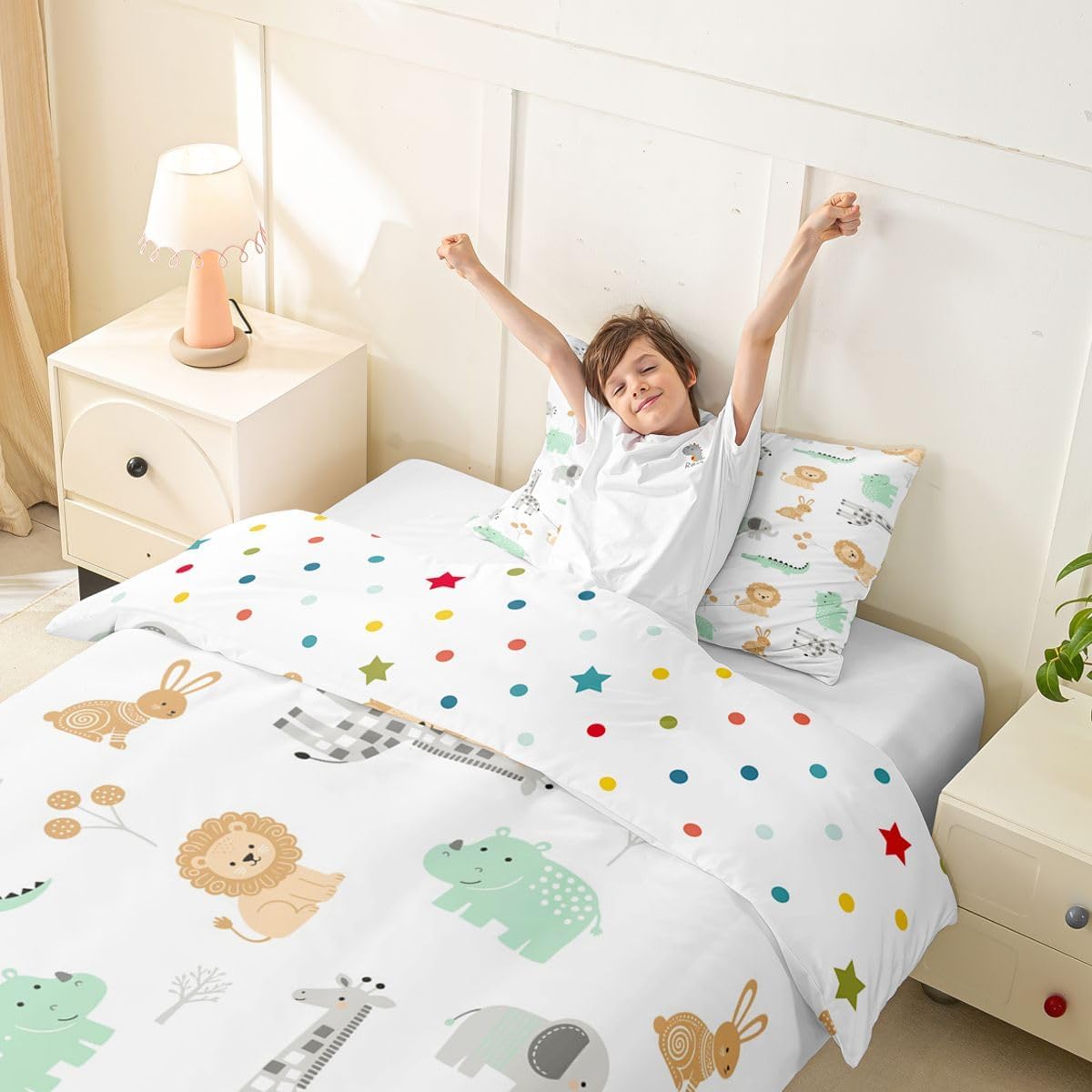 Erosebridal Animal Theme Lions Duvet Cover Toddler Size