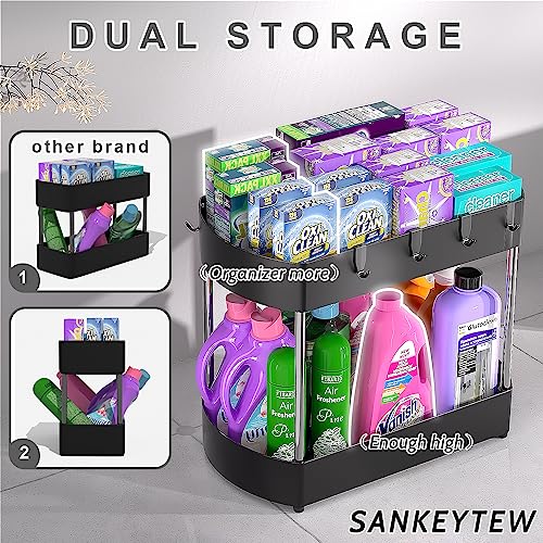 Sankeytew Under Sink Organizers And Storage, Enhanced Structural Design- Anti-Corrosion- More Space For Storage- Black(Under Sink Organizer-1) #TOP3