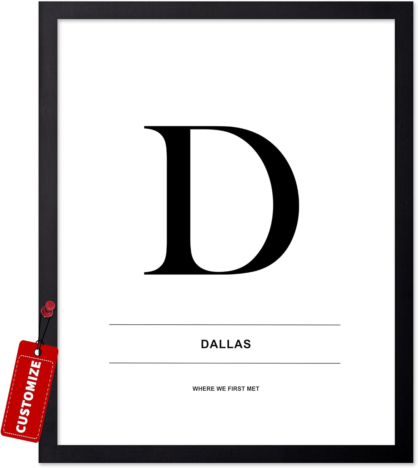 Poster Master Personalized Letter D City Print, Customized Typography Poster and Canvas, Minimal Art, Gift for Loved Ones, Couples, Available in 8x10 to 30x40