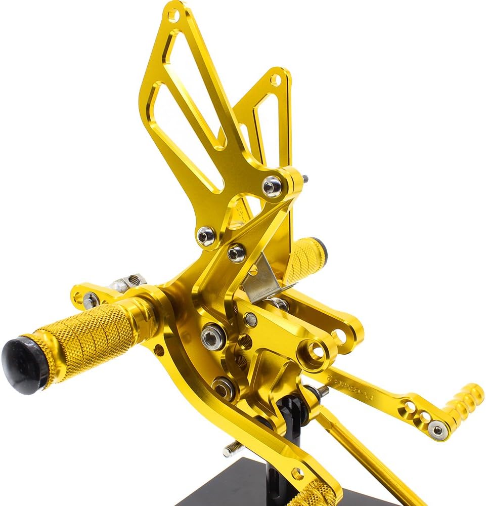 Krace Front Motorcycle Rearsets Footpegs Foot Pegs Rear Set Footrests Brake Shift Pedals Fully Adjustable Foot Boards Fit For Suzuki GSXR750 1996-2005 GSXR600 2000-2005 GSXR1000 2000-2004