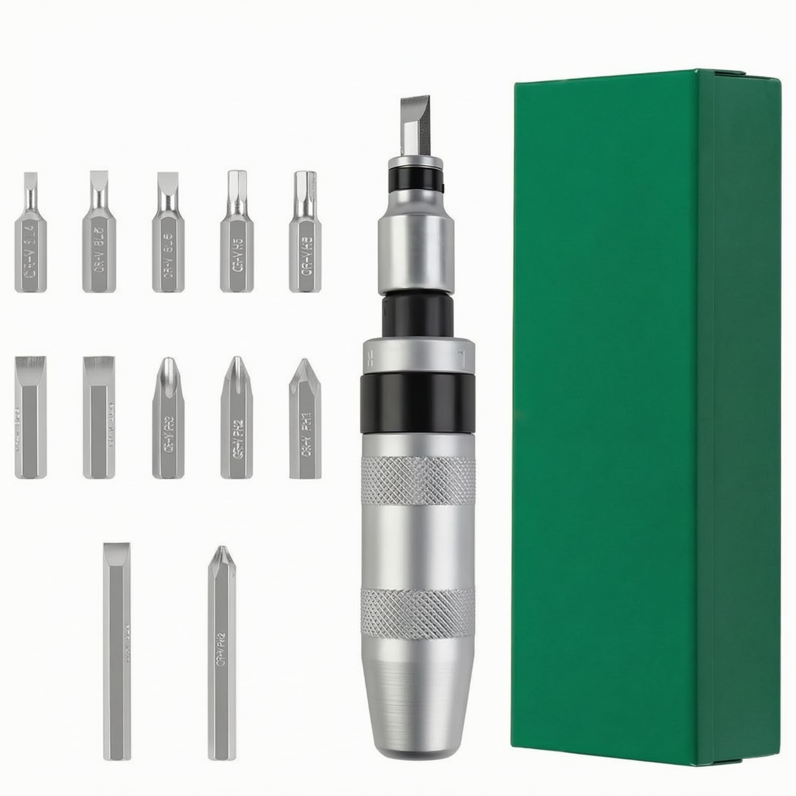 13 Pezzi Cacciavite a Impatto Manuale Antiscivolo Cacciavite a Percussione Robusto Avvitatore per Riparazioni Domestiche