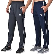 eKools� Plain Trackpants for Men | Plain Trackpants | Basic Trackpants | Two Side Pockets with One Zip Pocket for Phone | 100% Cotton | Men's Trackpants (Pack of 2)