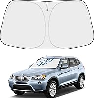 Vista 202 de Proadsy 2025 - Parasol para parabrisas actualizado con ajuste personalizado para Nissan Rogue 2014-2020, protector plegable de 4 capas