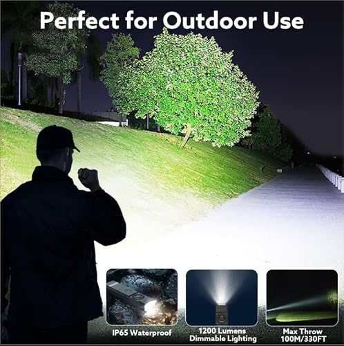 Rechargeable Flashlight High Lumens, Super Bright LED Light with Infinite Adjustable Brightness, Magnetic Base & Clip, IP65, Type-C Charging, Compact Durable for Camping, Hiking, Emergency, Work EDC — view 6