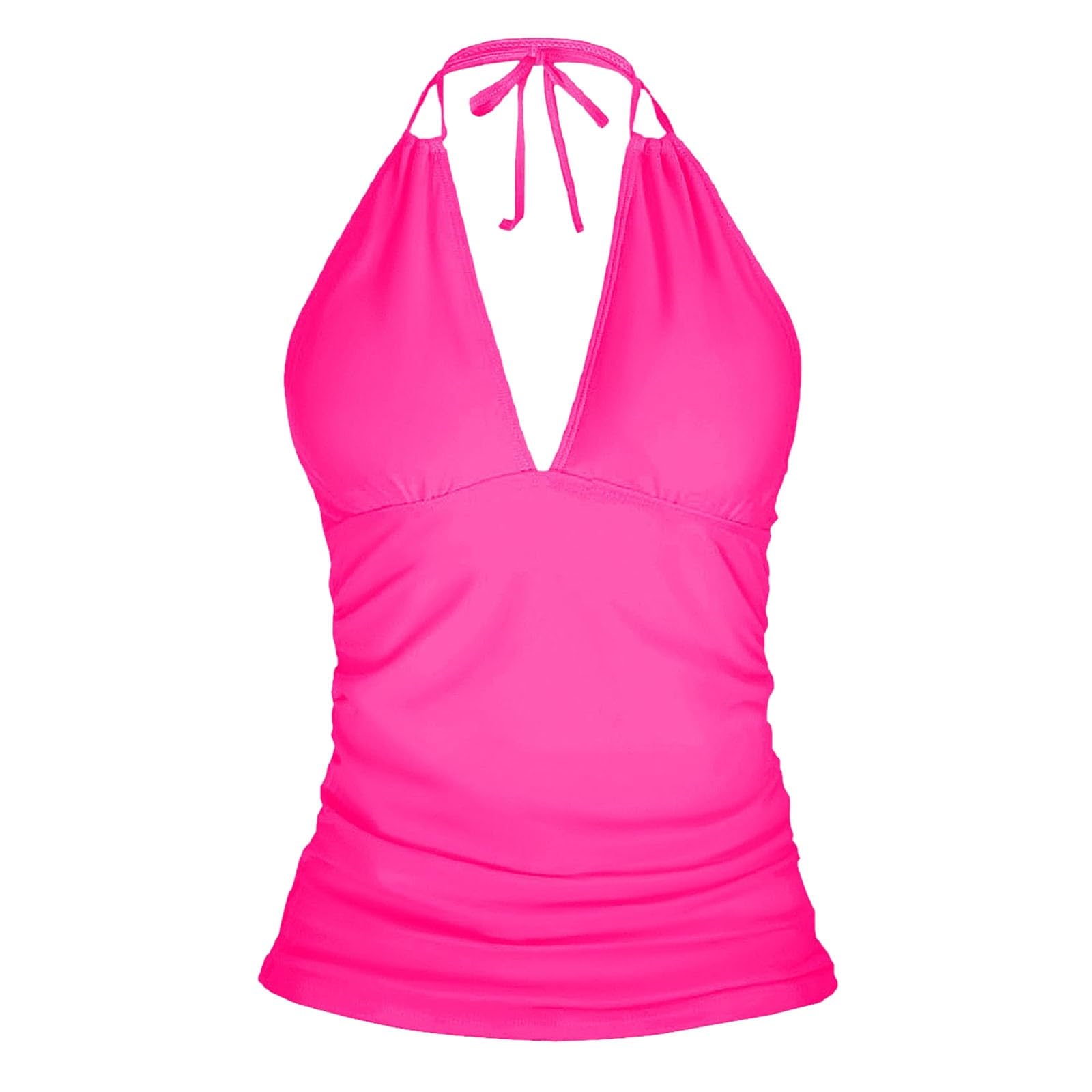 Top tankini para mujer, sin parte inferior, cuello en V, traje de baño#2