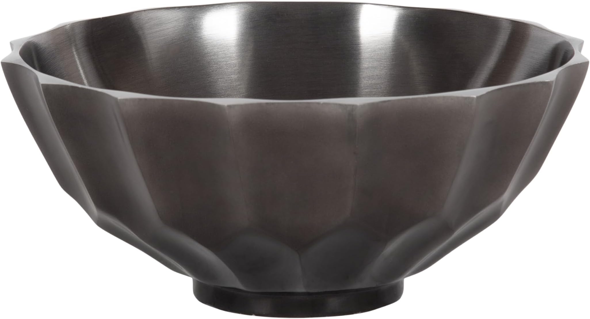 - Kate and Laurel Plete Round Pleated Metal Serving Bowl, 12 Inch Diameter, Nickel, Modern Scalloped Fruit Bowl for Kitchen Counter or Use as Living Room or Entryway Table Decor