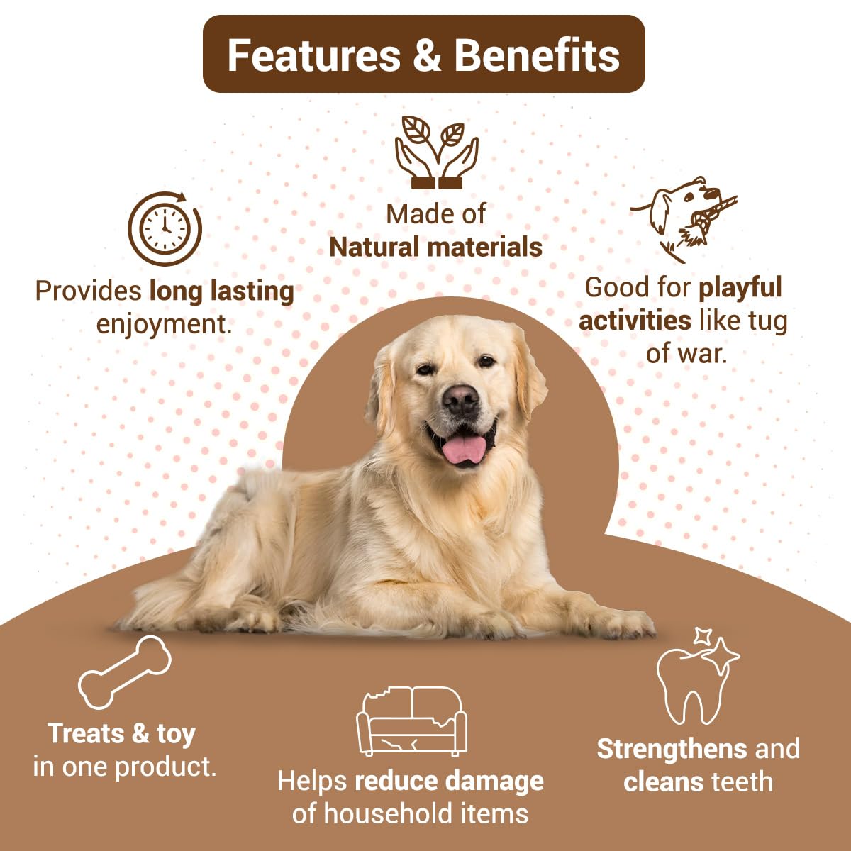 Bowlers Dog Treats Chewrope Abacus| for Large & Giant Breeds | Made of Natural Material |Strengthens & Cleans Teeth | 2 in 1 Toy Plus Treats for bonding with Pets 1