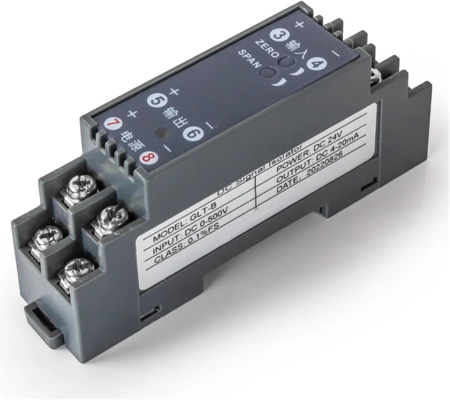 Dc24v 4-20mA Signal Isolator 0-10V 0-5V 1 in 1 Out Analog Signal Isolator DC Current Voltage Signal Converter Signal Transmitter(Output 4-20mA)