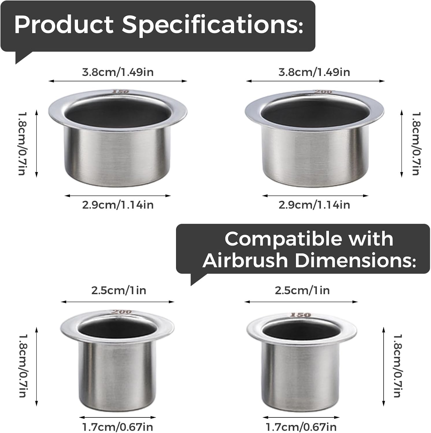 4PACK-Airbrush Paint Filter Cup,Airbrush Cup Strainer,Filter Cup for Paint Airbrush Accessories,for 1"-1.49" Diameter Cups