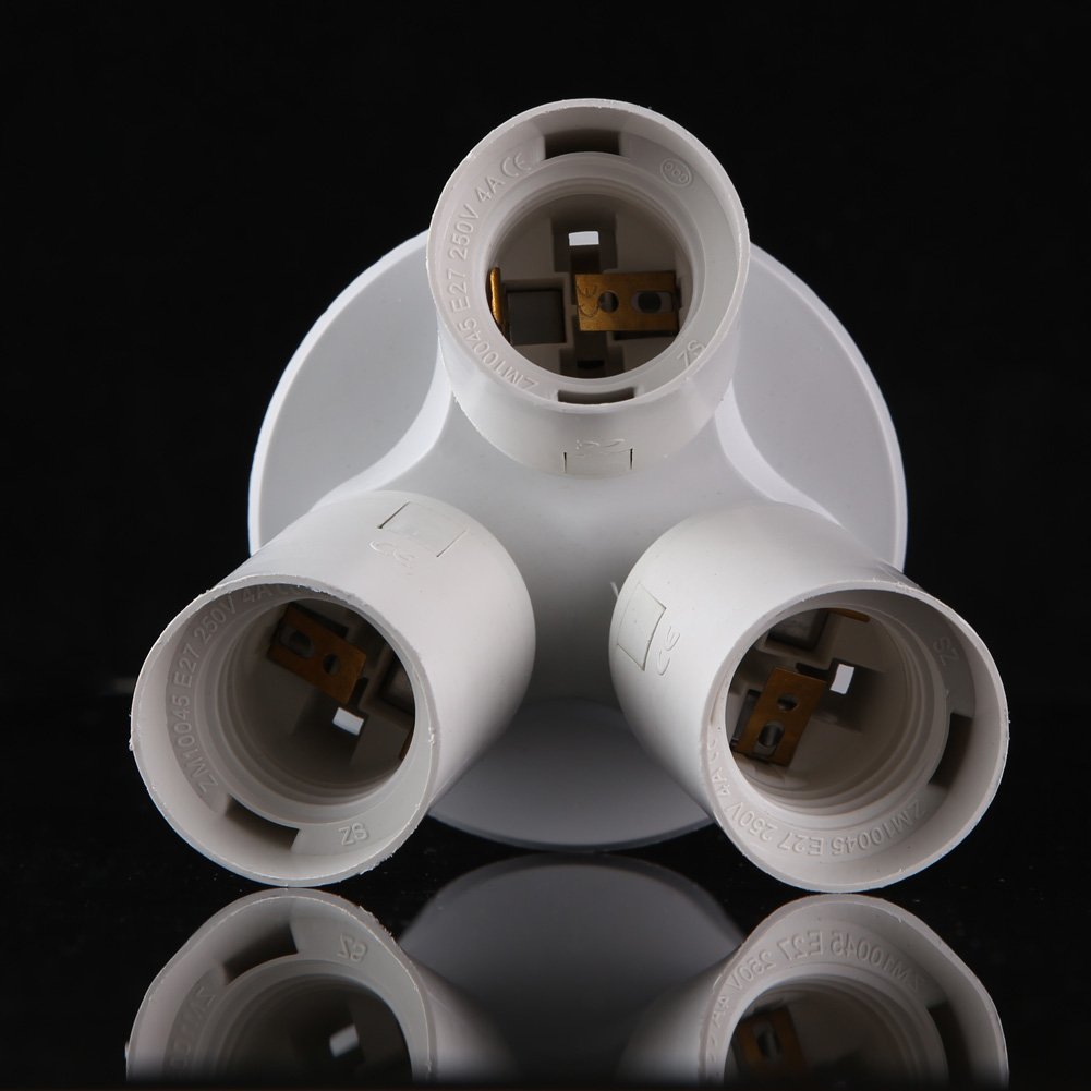 Toddmomy E27/E40 3-in-1 Lampenfassungs-Adapter | Fassungsteiler Mit Hitzebeständigem Kunststoff | Für Wohnzimmer, Küche, Büro