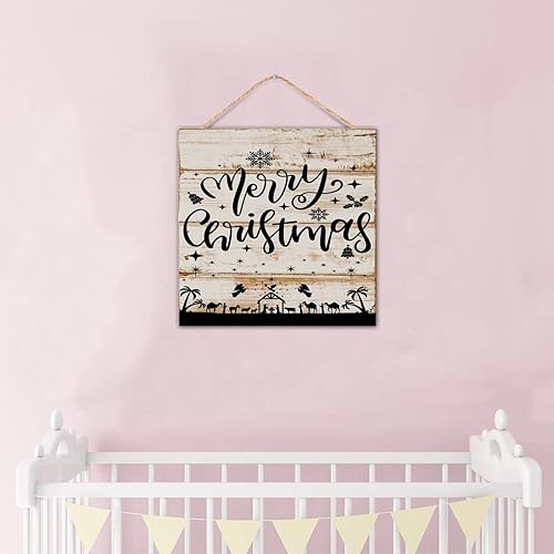 Miniatura 5 de Inspirational Laundry Wall Decor Sign Merry Christmas Home Decor for Mantel Personalized Custom Wooden Signs Religious Gift for Christian Wood