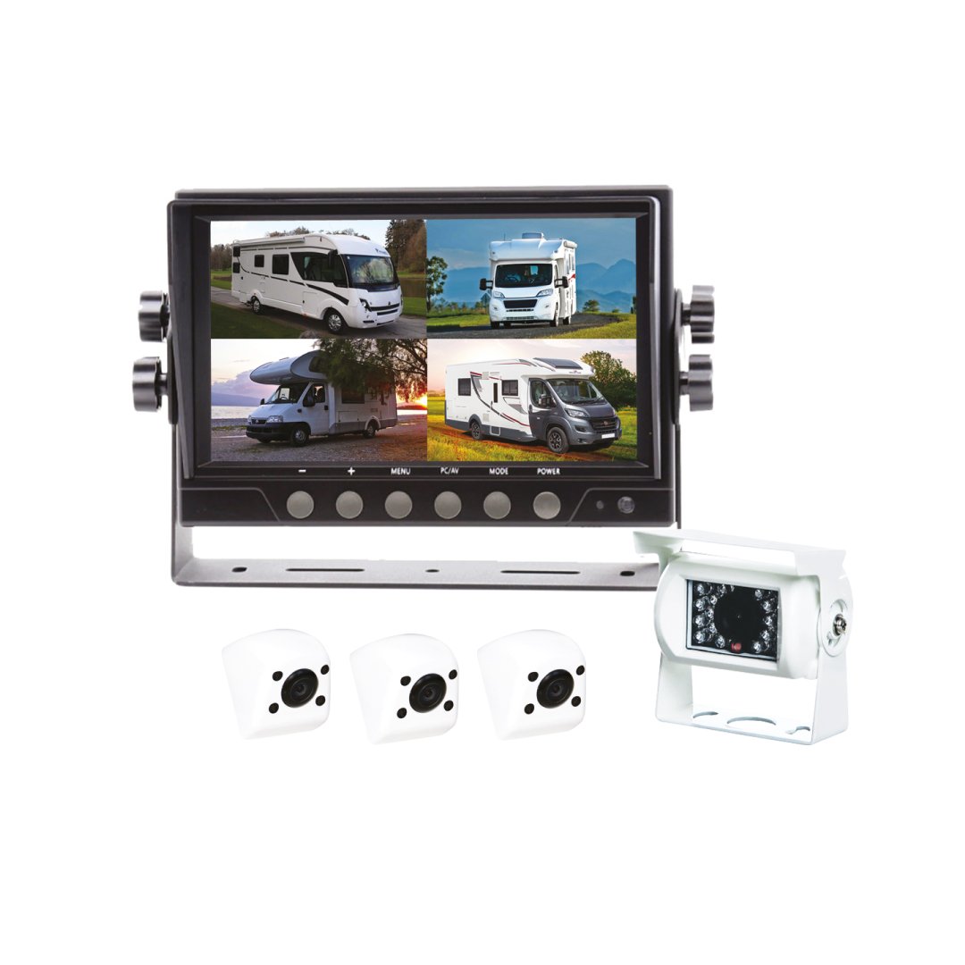 Beeper RA102W4QUAD Rear View Reverse Parking Backup Night Vision Camera, 12/24 V, Set of 4