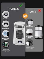 FOHERE Elektromos Vízforraló Hőmérséklet Szabályozással - 1,7L Üveg Teafőző, Melegen Tartó Funkcióval, 2200W Gyors Forralás, 5 Színű LED 8