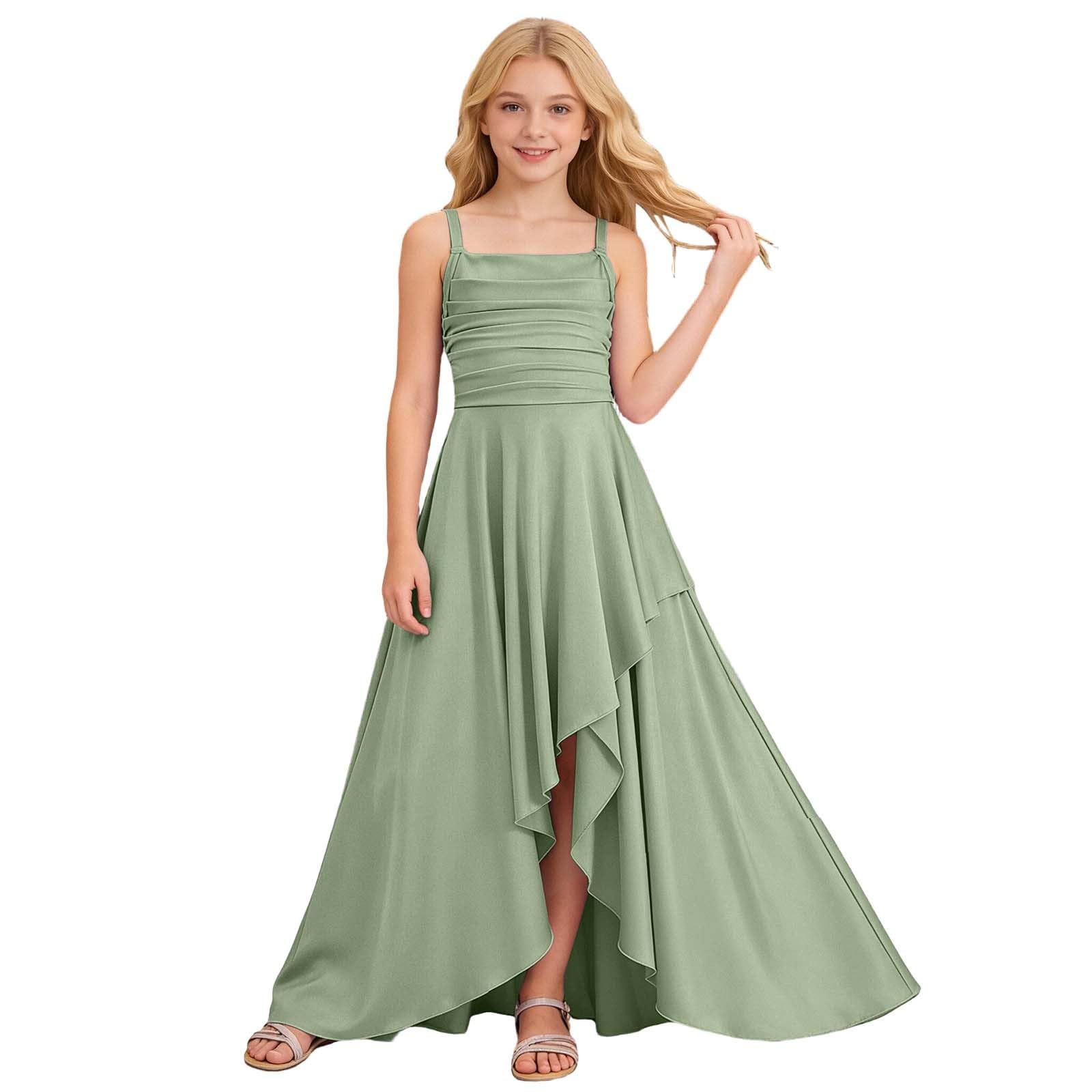 Générique Robes de Soirée Élégante pour Filles Robe Épaules Denudee sans Manches Enfant Fille Robes Soirée Princesse Épaules Dénudées Midi fête Baptême Demoiselle d'honneur Robe Ceremonie Fille