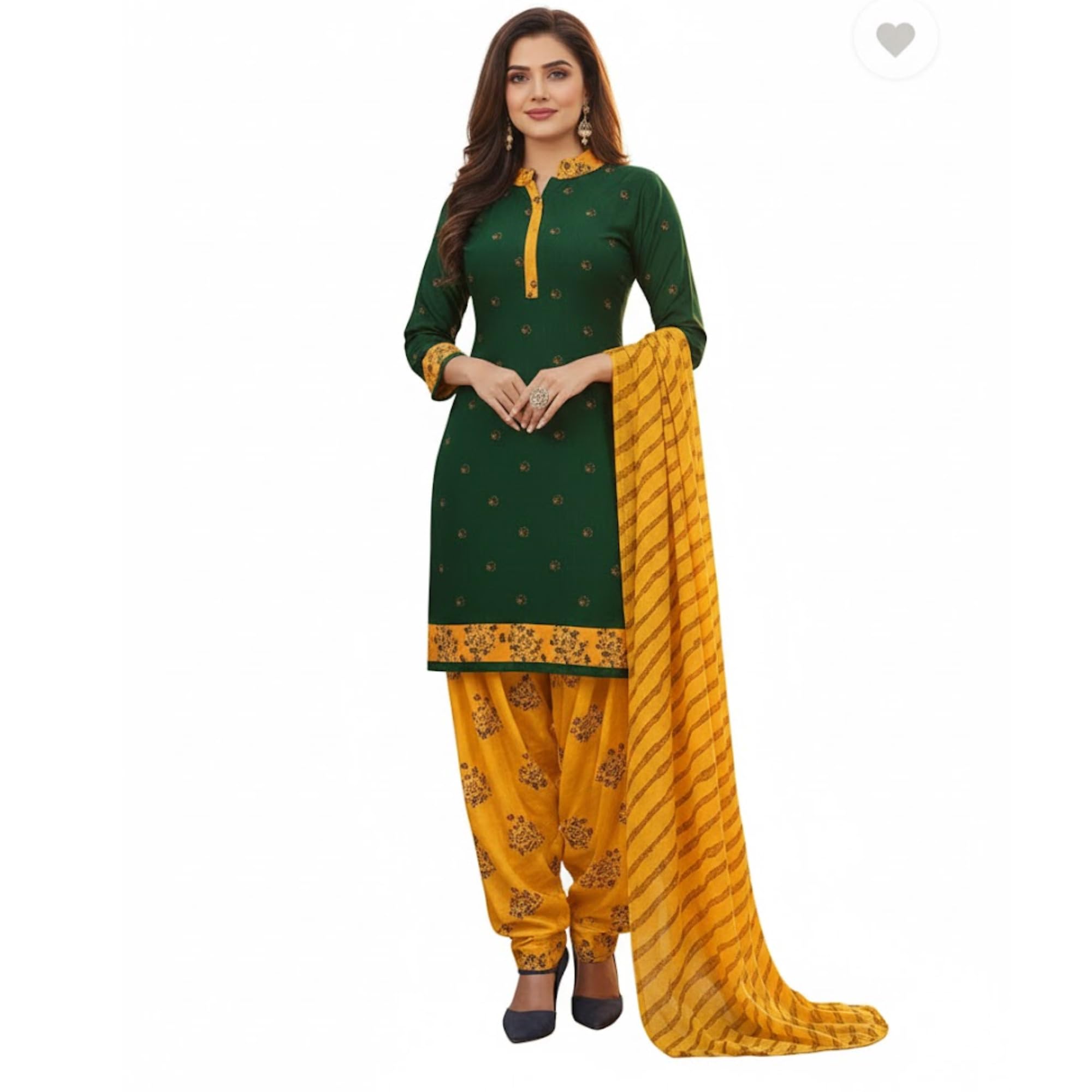 Women’s Unstitched Printed Crepe Salwar Suit Dress Material with Dupatta | Soft & Lightweight Office Wear Fabric | 2M Top, 2.2M Bottom & 2M Dupatta-image-46