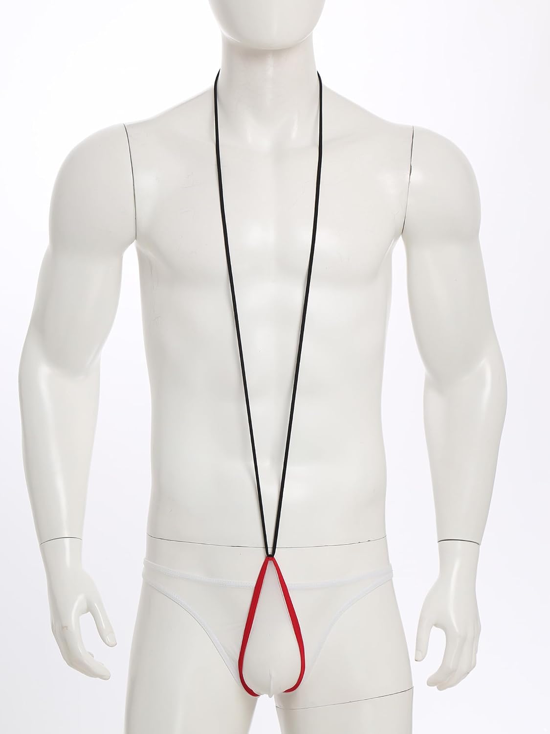 Jhaoyu Mens Sexy Briefs Underwear Contrast Color Halter Neck Suspender Jockstraps Underpants