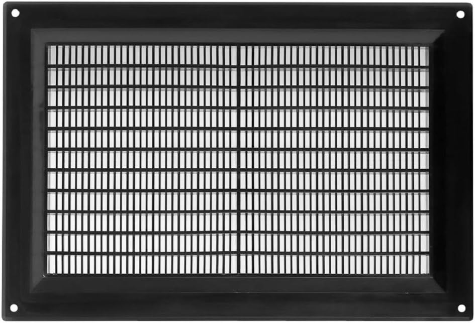 250x170mm / 10x6.7 inch Air Vent Cover - Ventilation Grille with Flyscreen - ABS Plastic Black
