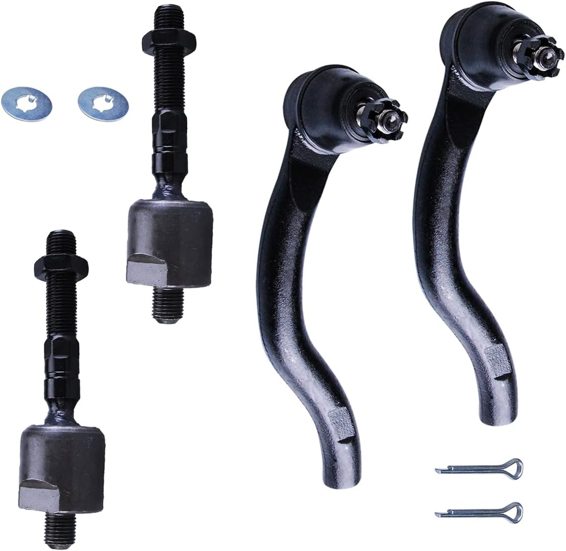 4pc Inner Outer Tie Rod End for Honda Accord 2003-2007 3.0L V6, Inner Tie Rod End EV80208 and Outer Tie Rod End ES80287 ES80288, Steering Tie Rod End