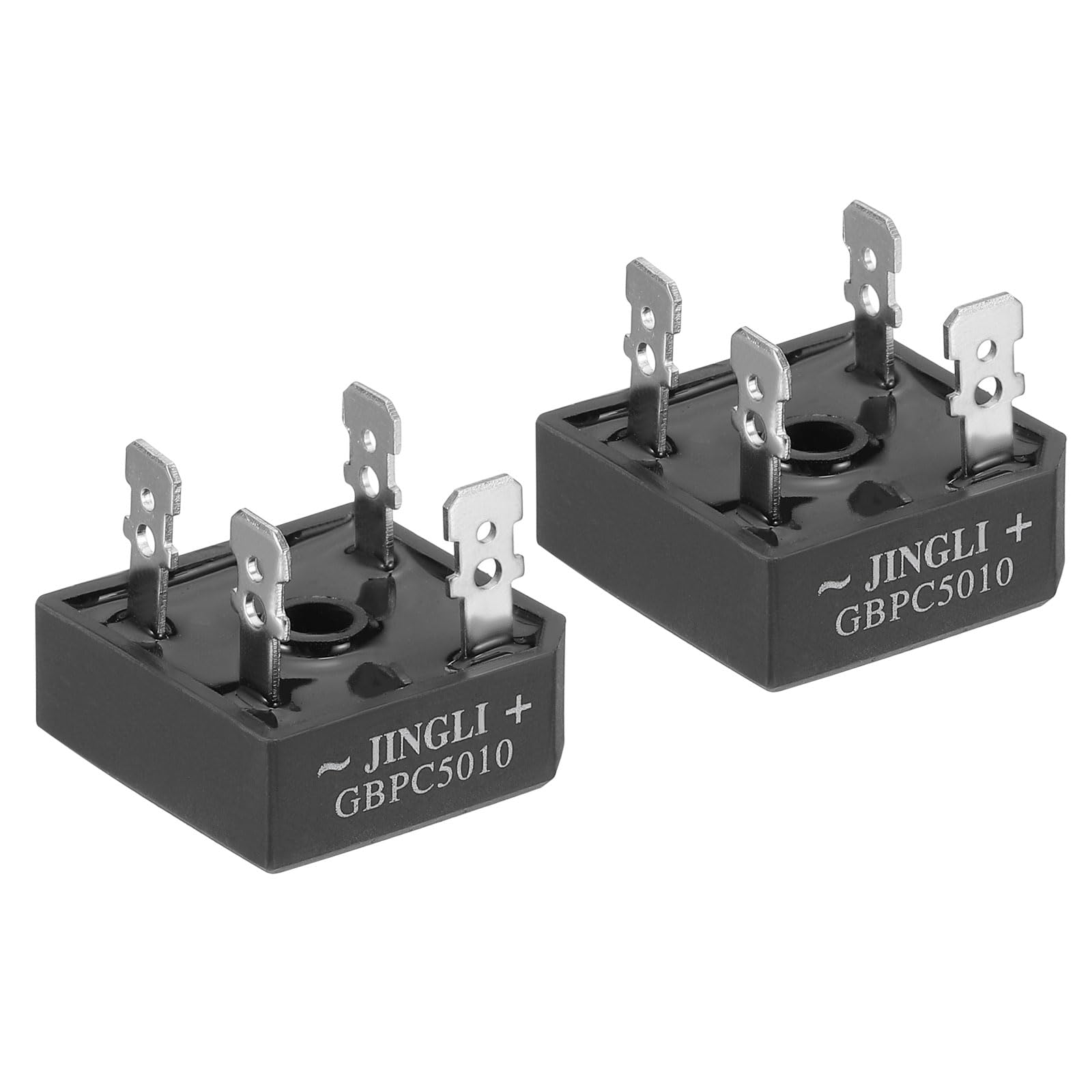 PATIKIL GBPC50-10 - Diodo raddrizzatore a ponte, 2 pezzi, 50 A, 1000 V, diodi elettronici al silicio per convertire l'alimentazione CA in corrente continua, nero