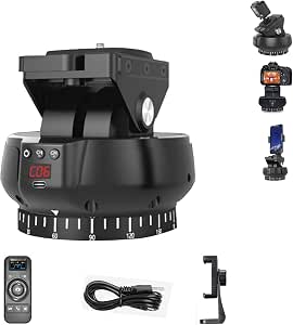 YT-1200 Auto Motorized Rotating Panoramic Head with Remote Control for Smartphone and Cameras