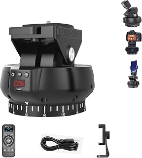 ZTIANFOTO YT-1200 Auto Motorized Rotating Panoramic Head with Remote Control 328FT Remote Control Distance Pan Tilt Video Tripod Head Stabilizer for Smartphone Cameras Mirrorless Camera