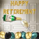 Rozi Decoration Happy Retirement Foil Balloons with Champagne Bottle & Glass Foil, Latex Balloons Party Decoration Items For Father, Mother, Men, Women, Teacher, Mom Party Supplies (Pack of 24 Pcs) gallery image