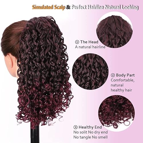 Miniatura 6 de AISI BEAUTY - Cabello Rizado Cola alta de Caballo, cabello Sintético con 2 Clips para Mujer