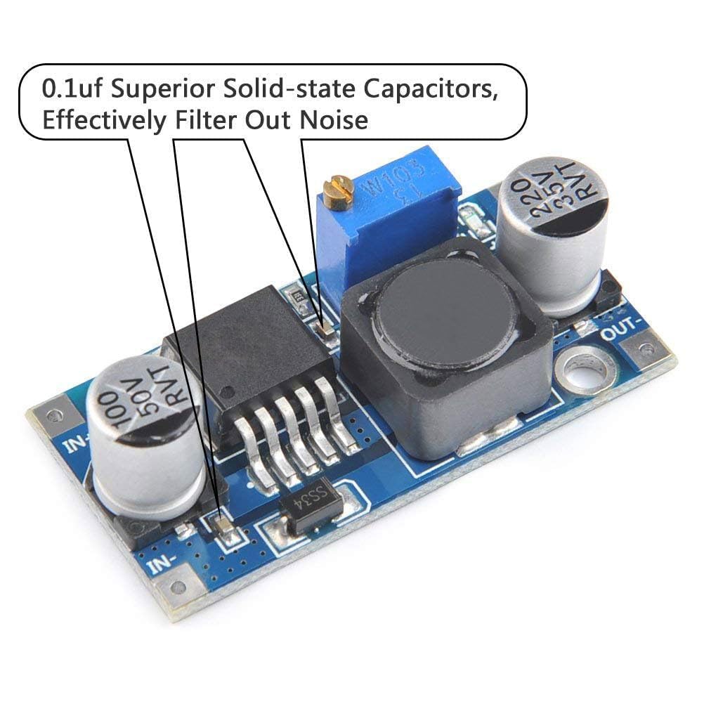 ARCELI Step Down Converter, Buck Converter, DC-DC Step Down Convertitore Modulo, 3.2-40V to 1.25-35V Power Supply Step Down Module Compatibile con Arduino (5 pezzi)