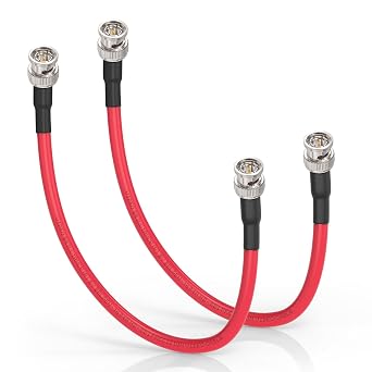Superbat 3G/6G/12G SDI Cable 1ft BNC Male Cable 75 Ohm for 4K/8K 2-Pack | Short SDI Video Cables for 1080P 3G/6G Cameras Monitor Video Switcher Recorder Converter ,Precision BNC Jumper