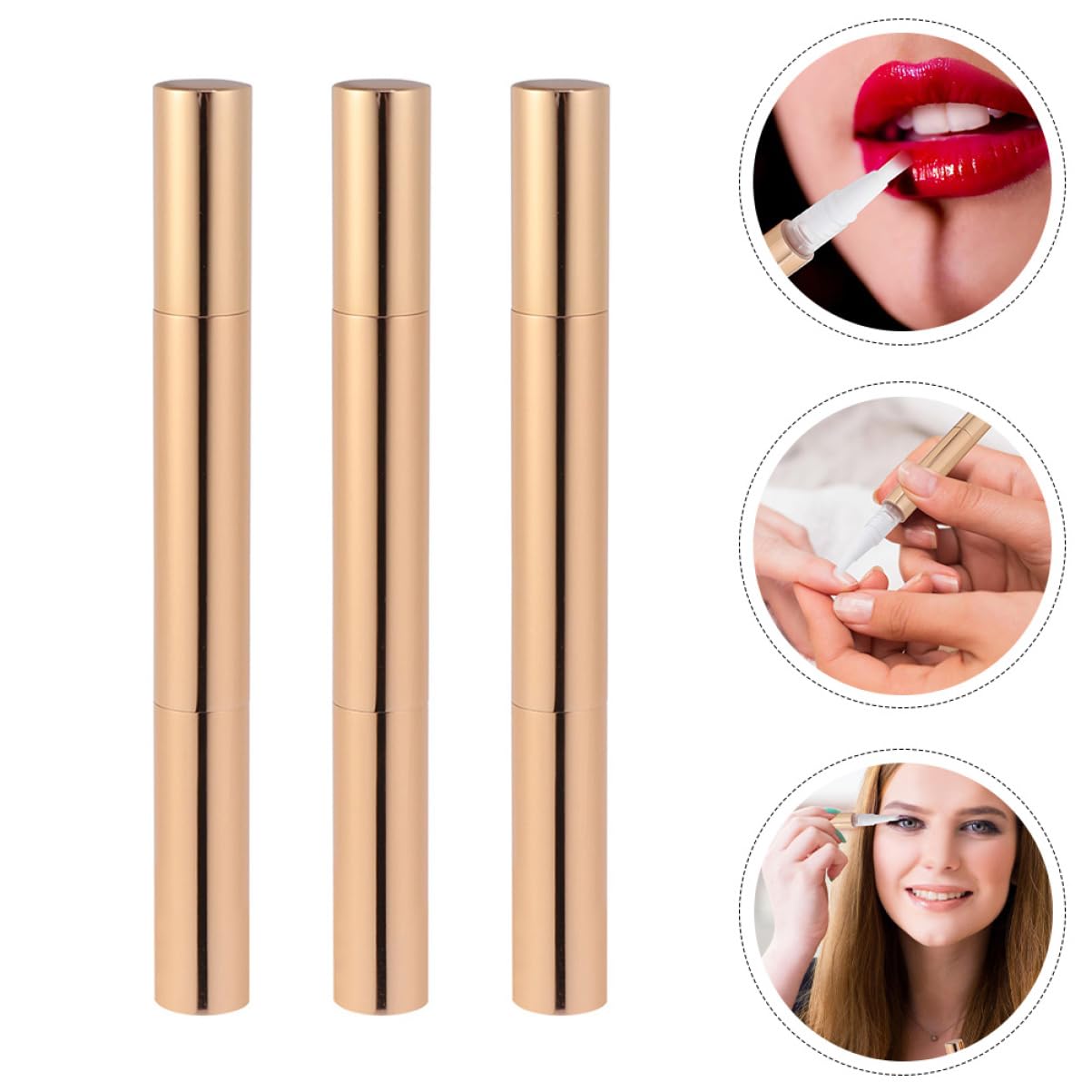 3 Set Ricaricabili Per Lucidalabbra Bottiglie Rotanti Per Unghie Per Make Up E Te 3 Pezzi * 3