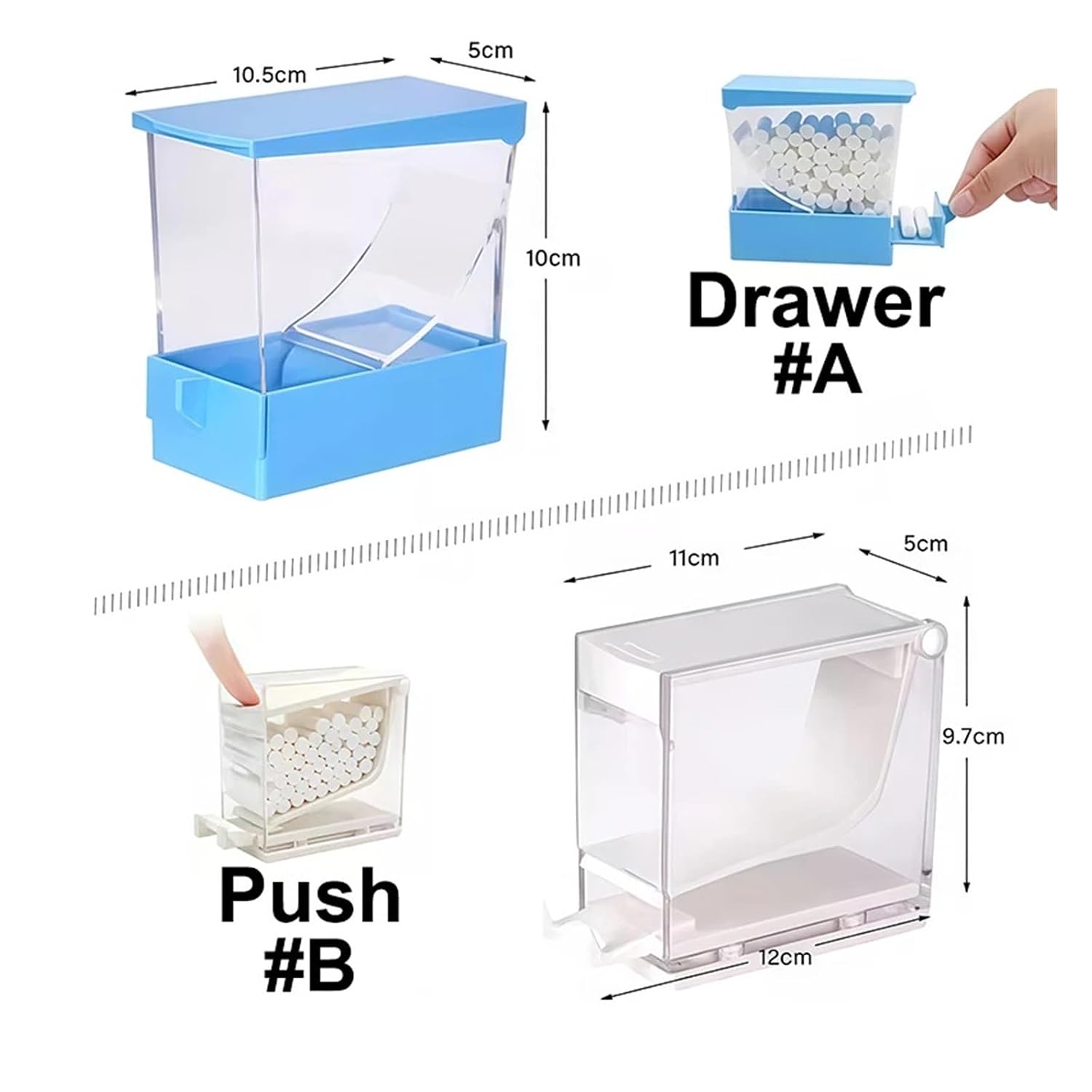 Cotton Roll Dispenser Hygienic Divider 1Pcs Dental Compress Storage Box Disposable for Home Use Supplies Holder(C Blue)