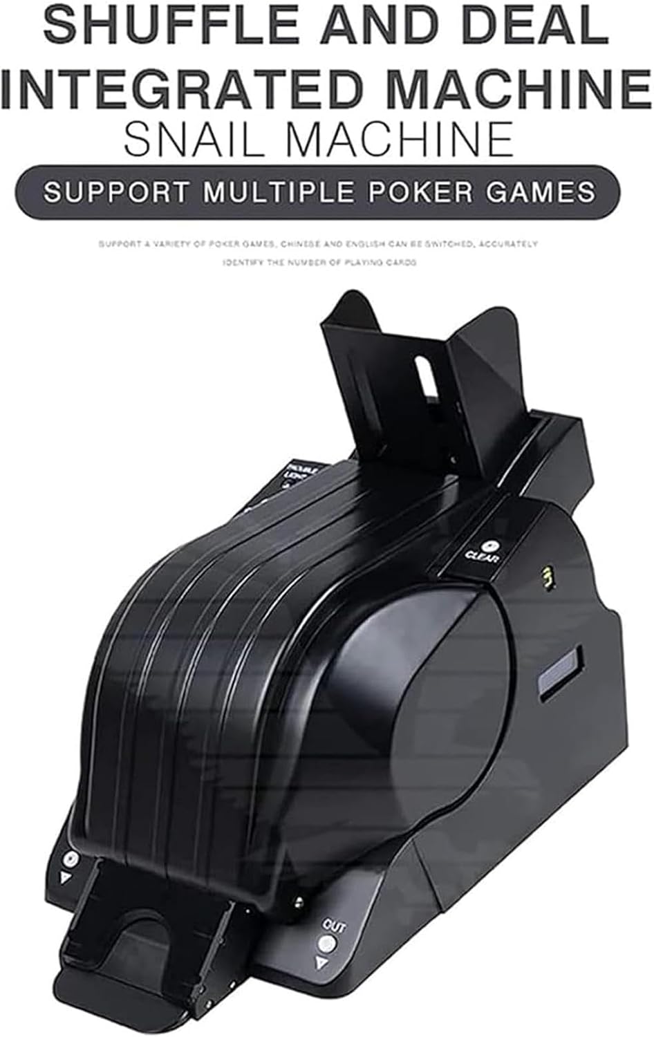 2 in 1 Fully Automatic Card Shuffler and Dealer, Multifunction Poker Card Shuffling Dealer for 8 Decks, Poker Card Splitting Machine for UNO, Texas Hold'em, Home, Blackjack