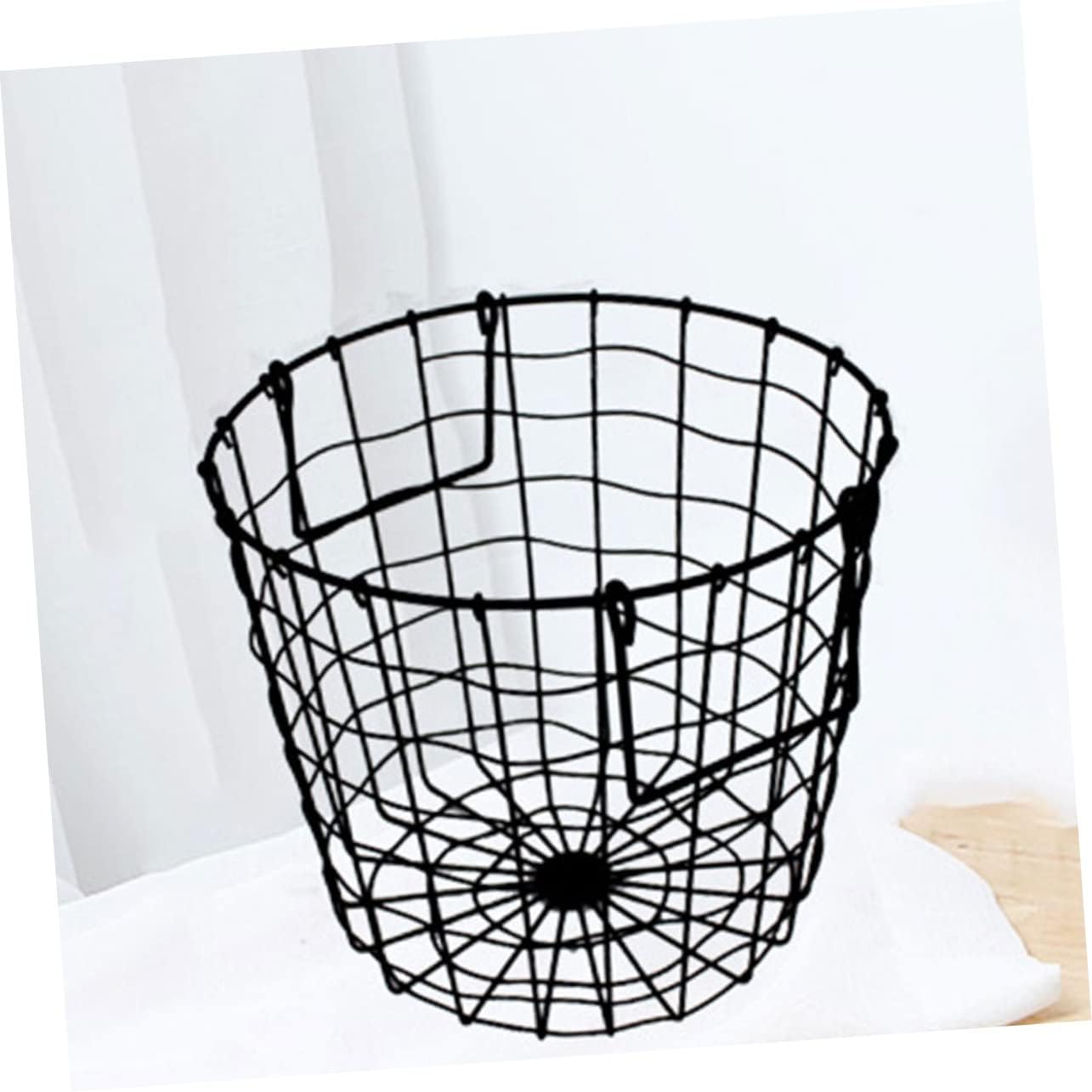 Zerodeko 1pc Metal Storage Basket Woven Laundry Basket Woven Storage Basket Metal Clothing Hamper Laundry Wire Hamper Storage Box Tub Bag Garbage Can