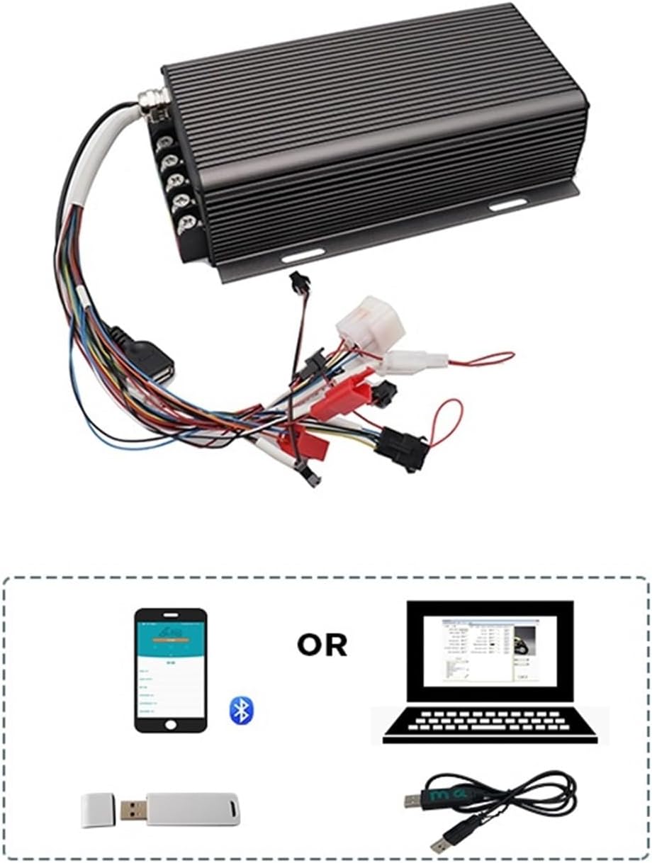 Electric Bike Controller Sabvoton SVMC7280-APT Series V1 2KW 36V 48V 60V 72V 80A Peak 200A Brushless DC Motor Controller(V2 with USB cable)
