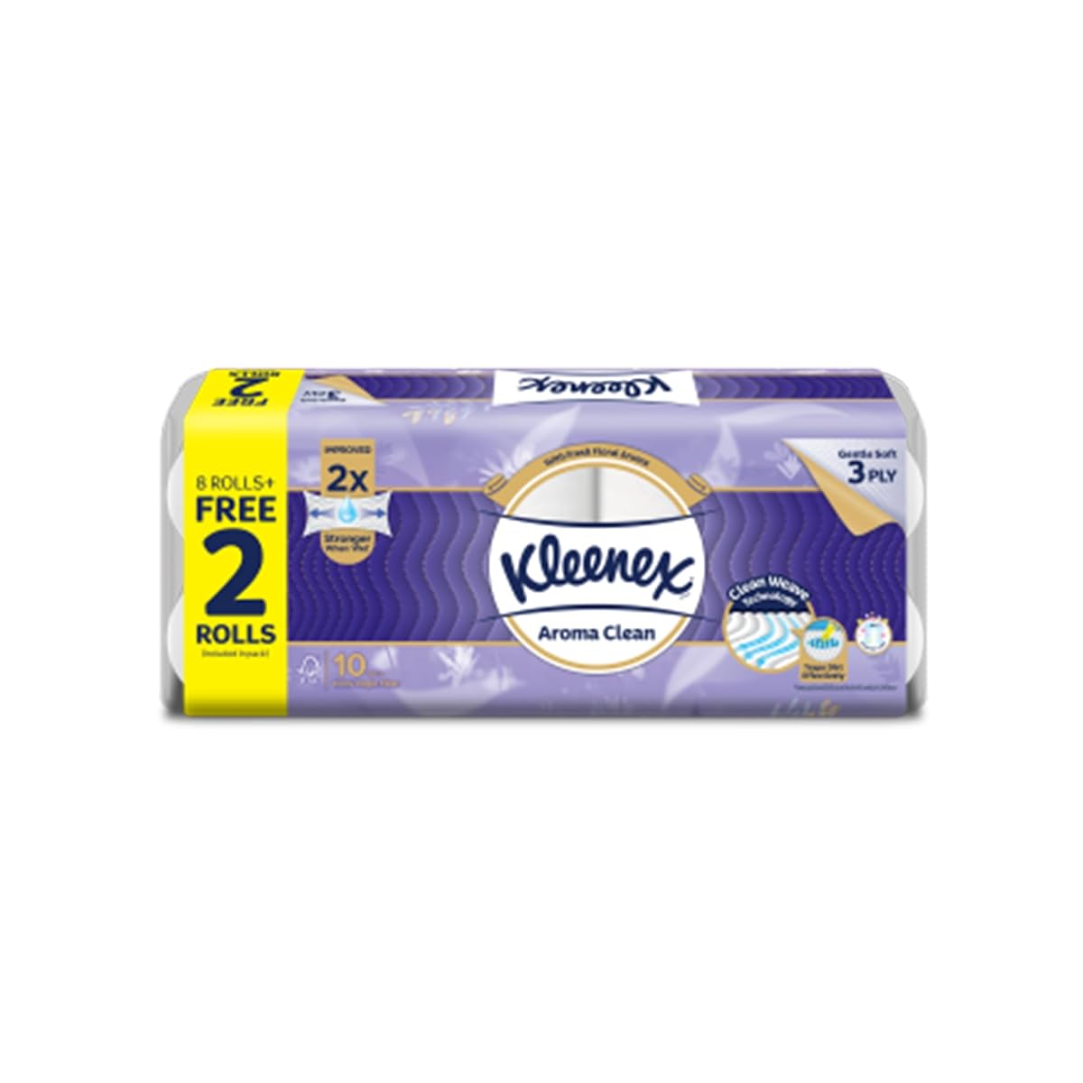 Kleenex® 3 ply Floral Scented Toilet Paper Tissue Roll, 10 Rolls, 190