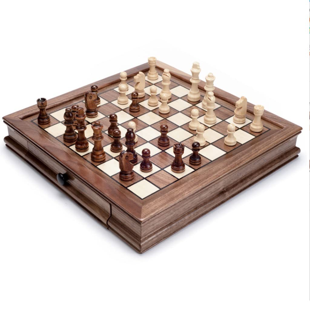 Scacchi in Legno Scacchi magnetici Set 2 cassetti Extra Queen per Pezzi Adatto per Adulti e Set di Scacchi per Principianti (Dimensioni : 32,5 cm) (32,5 cm)