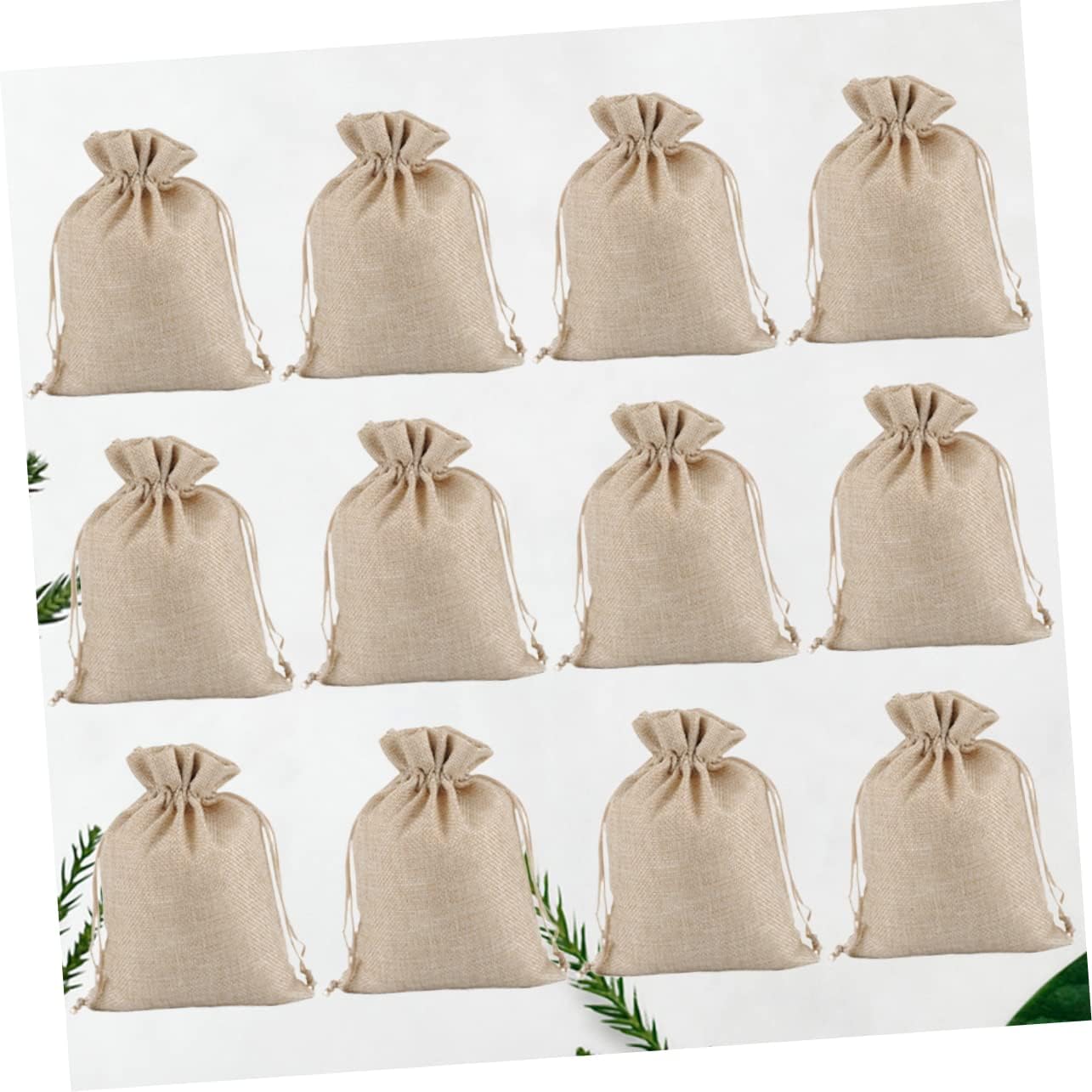 Outanaya 20pcs Sackcloth Drawstring Bags Portable Flax Storage Pouches for Home Party Events